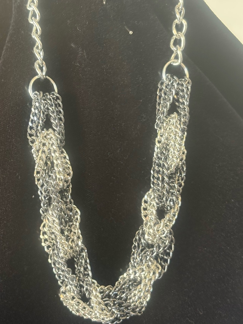 Silver-Tone Multi-Strand Twist Chain Necklace - Women Jewelry